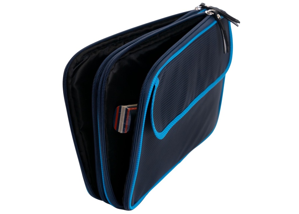 Table Tennis Bat Case - Neottec Double Wallet PRO navy/sky blue 3