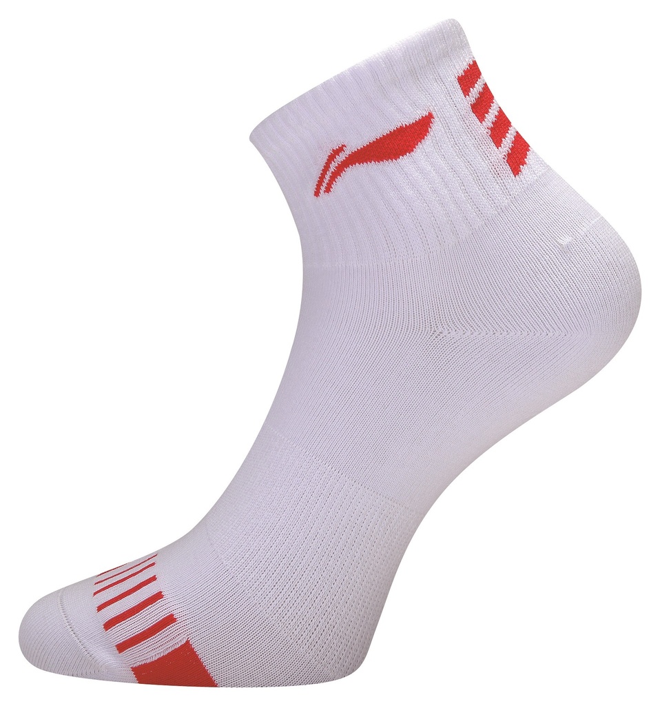 Sportswear - Li-Ning Socks AWSU053-3C white/red