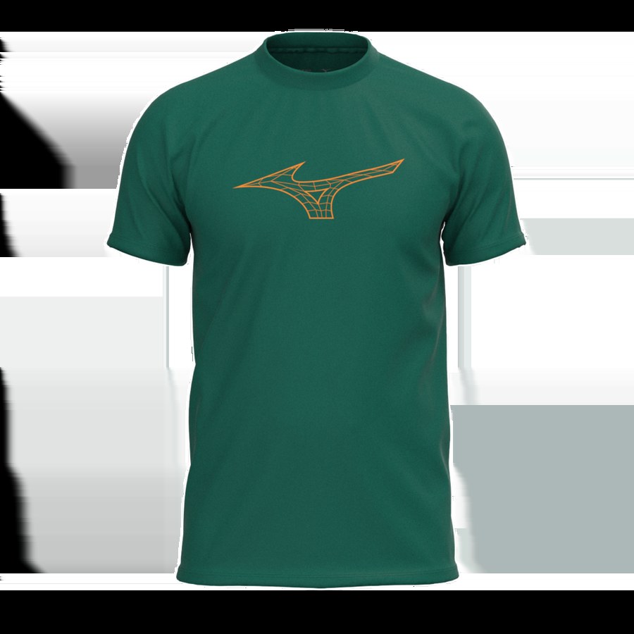 Sportswear - Mizuno T-shirt Athletics RB Tee K2GAB501 evergreen