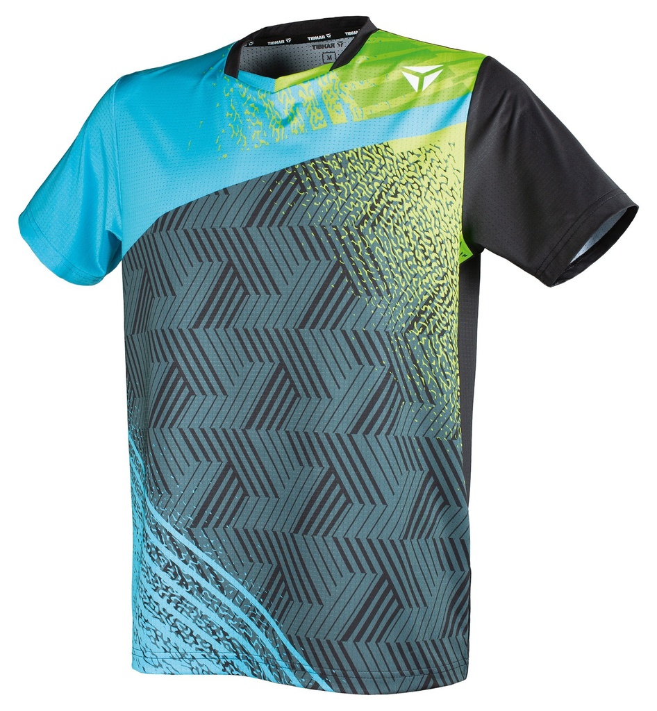 Sportswear - Tibhar TT-Shirt Paint Black/Light Blue