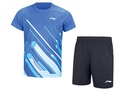 Sportswear - Li-Ning Set Shirt+Shorts AATU048-1C blue/black