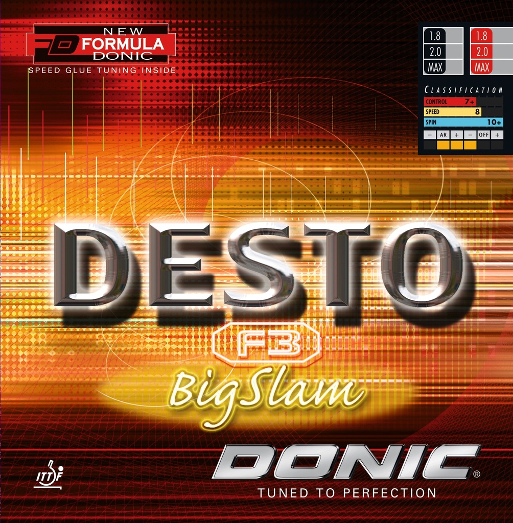 Table Tennis Rubber - Donic Desto F3 Big Slam