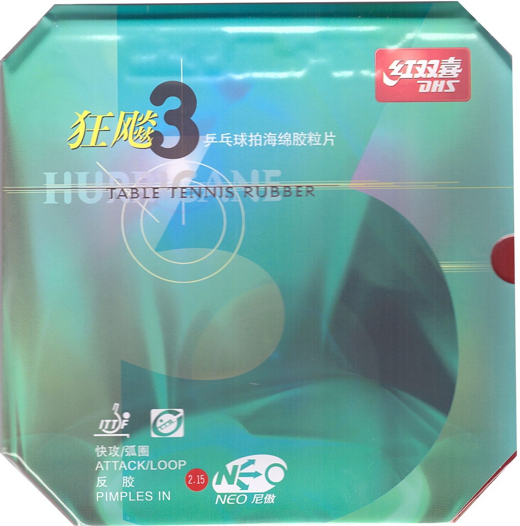 Table Tennis Rubber - DHS Hurricane 3 Neo Hard