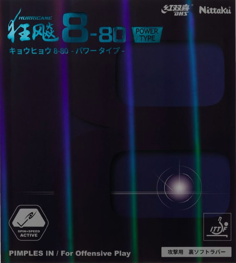 Table Tennis Rubber - Nittaku Hurricane 8-80 Power