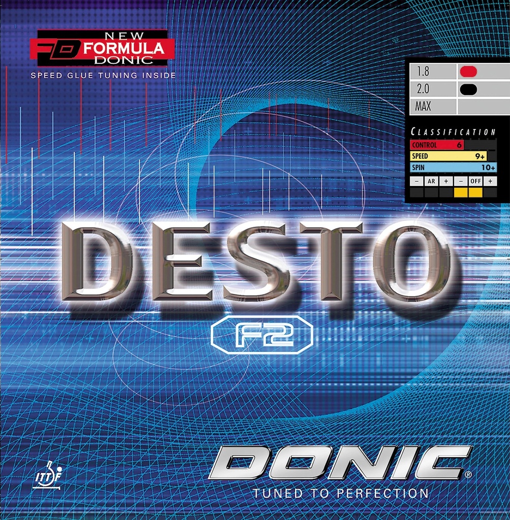 Table Tennis Rubber - Donic Desto F2