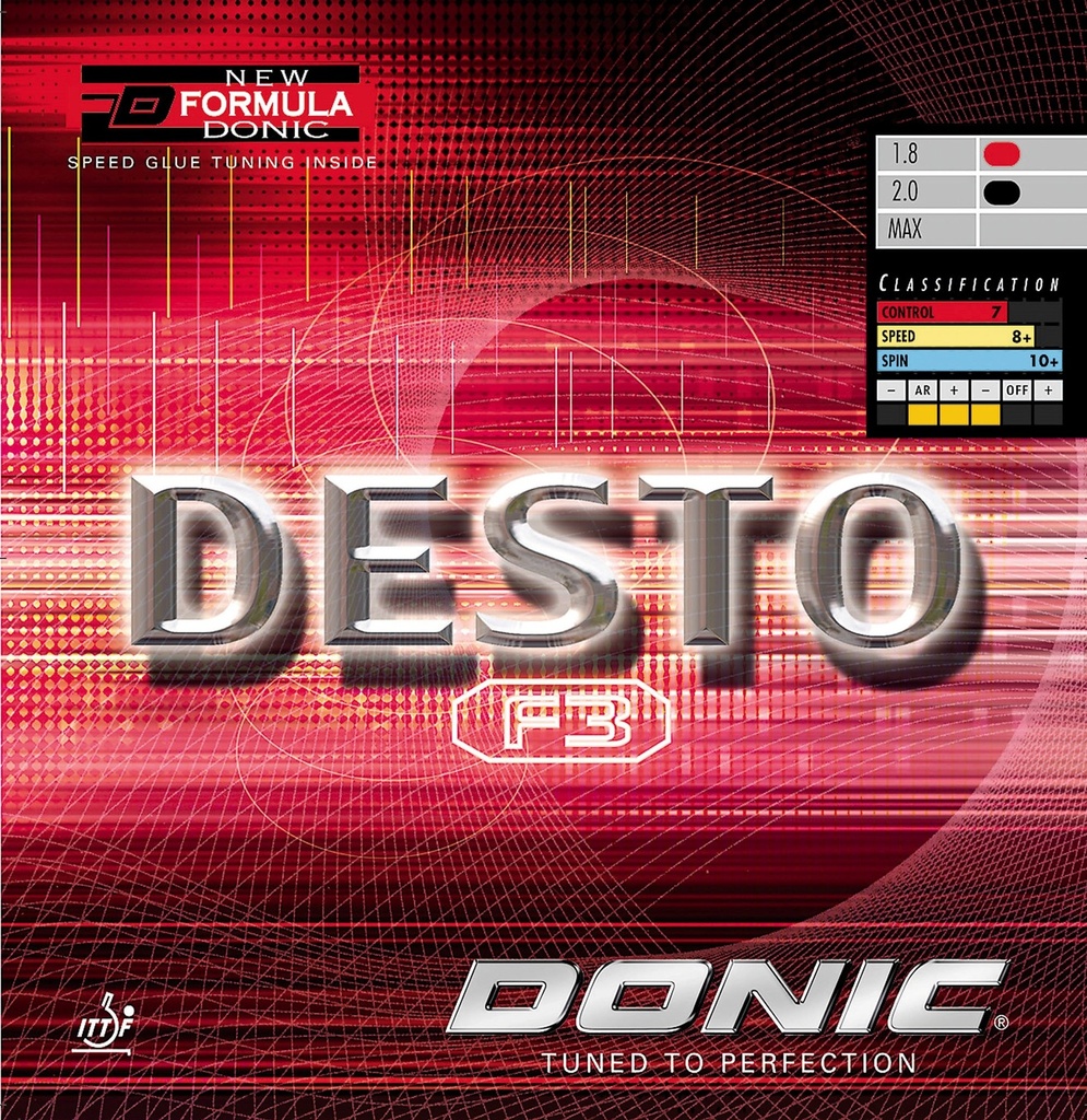 Table Tennis Rubber - Donic Desto F3