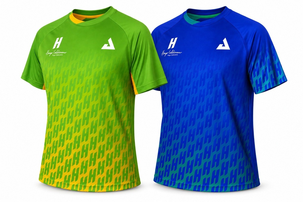 Sportswear - Joola Shirt Hugo Calderano Monogram Crossover Blue/Green