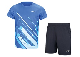 Sportswear - Li-Ning Set Shirt+Shorts AATU048-1C blue/black